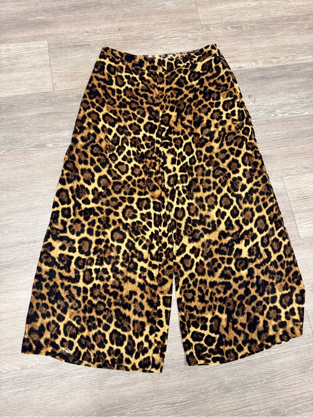 Carla Rockmore Leopard Print Wide-Leg Capris - Brown/Black